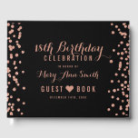 Livro De Visitas GuestBook 18th Birthday Rosa Glitter Confetti Dour<br><div class="desc">Elegante 18.º Aniversário Livro de Convidados com Rosa Dourado Faux Glitter Confetti Preto</div>