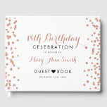 Livro De Visitas GuestBook 18th Birthday Rosa Glitter Confetti Dour<br><div class="desc">Elegante 18.º Aniversário Livro de Convidados com Rosa Dourado Faux Glitter Confetti White</div>