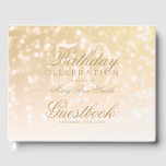 Livro De Visitas Guestbook 50th Birthday Bokeh Sparkle Lights<br><div class="desc">Guestbook Elegante de 150 Festas de aniversário com Luzes Sparkle de Bokeh Douradas</div>