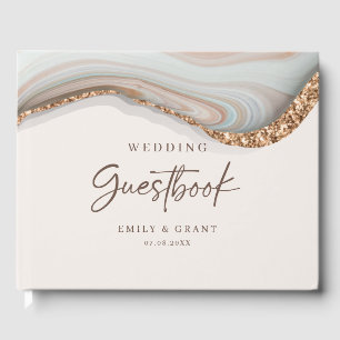 Livro De Visitas Guestbook Agate Stone Marble