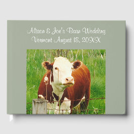 Livro De Visitas Guestbook Barn Wedding Cow Casal (Nomes)