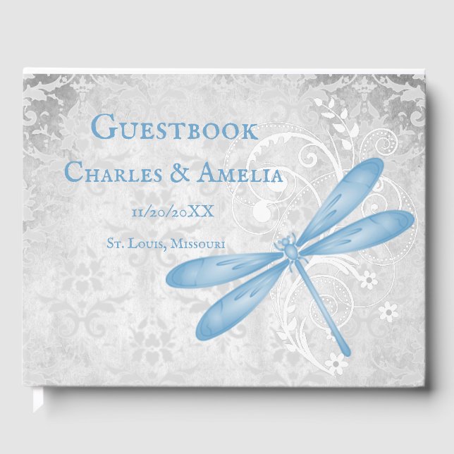 Livro De Visitas Guestbook Blue Dragonfly (Frente)