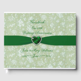 Livro De Visitas Guestbook Bold Damask 55º aniversário