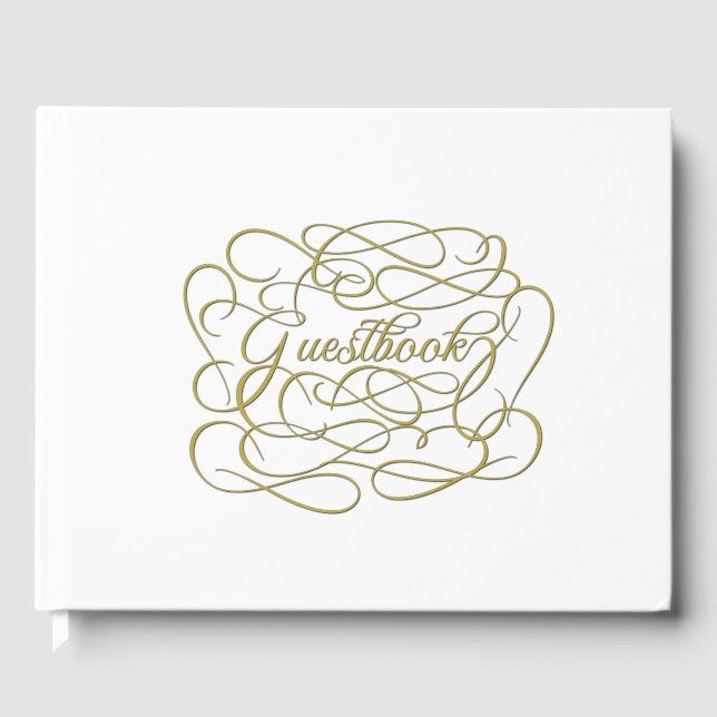 Livro De Visitas Guestbook branco com cartazes de rico (Frente)