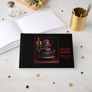 Livro De Visitas Guestbook de Bolo de Casamento Gótico