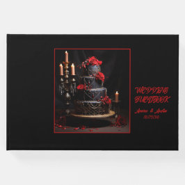 Livro De Visitas Guestbook de Bolo de Casamento Gótico