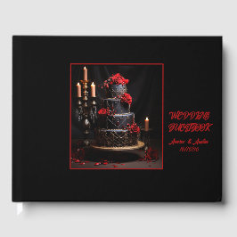 Livro De Visitas Guestbook de Bolo de Casamento Gótico