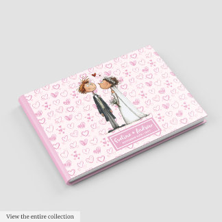 Livro De Visitas Guestbook de Casal de Casamento de Cartoon Engraça