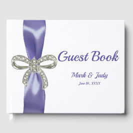 Livro De Visitas Guestbook de Casamento de Arco Azul Roxo