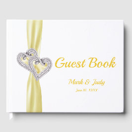Livro De Visitas Guestbook de Casamento de Corações de Diamante Ama