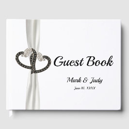Livro De Visitas Guestbook De Casamento De Corações De Diamante Pre