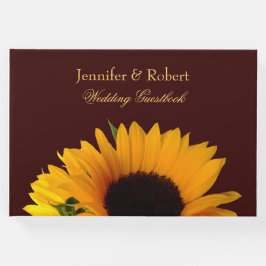 Livro De Visitas Guestbook de Casamento de Girassol de outono