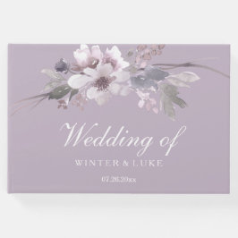 Livro De Visitas Guestbook de Casamento Floral Elegante lavanda Rox
