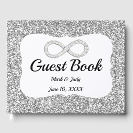 Livro De Visitas Guestbook de Casamento Infinito do Diamond Glitter