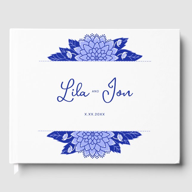 Livro De Visitas Guestbook de Casamento Personalizado Dahlia (Frente)
