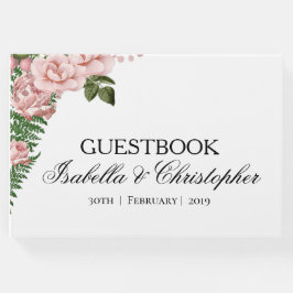 Livro De Visitas Guestbook de Casamento Rosa e Ferns