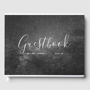 Livro De Visitas Guestbook de Casamento Space Stars Eternty Chic