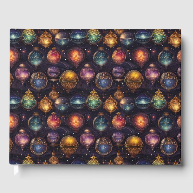 Livro De Visitas Guestbook de natal Baubles (Frente)