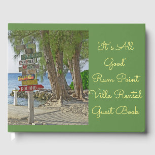 LIVRO DE VISITAS GUESTBOOK DE TEMA ILHA PERSONALIZÁVEL