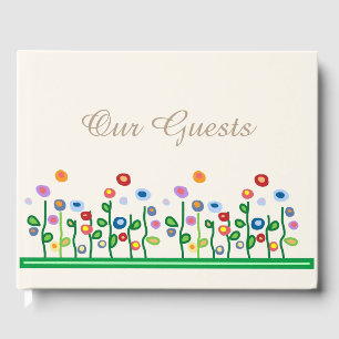 Livro De Visitas Guestbook floral do casamento do primavera da