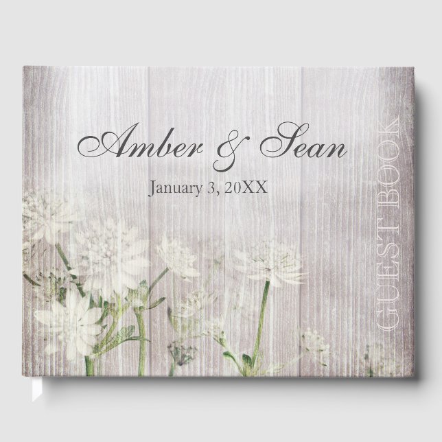 Livro De Visitas Guestbook Floral Rustic Country (Frente)