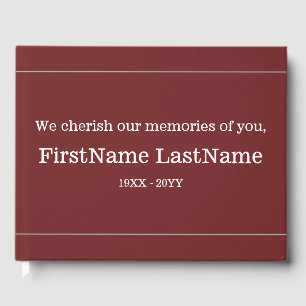 Livro De Visitas Guestbook Funeral Subjugado e Minimalista