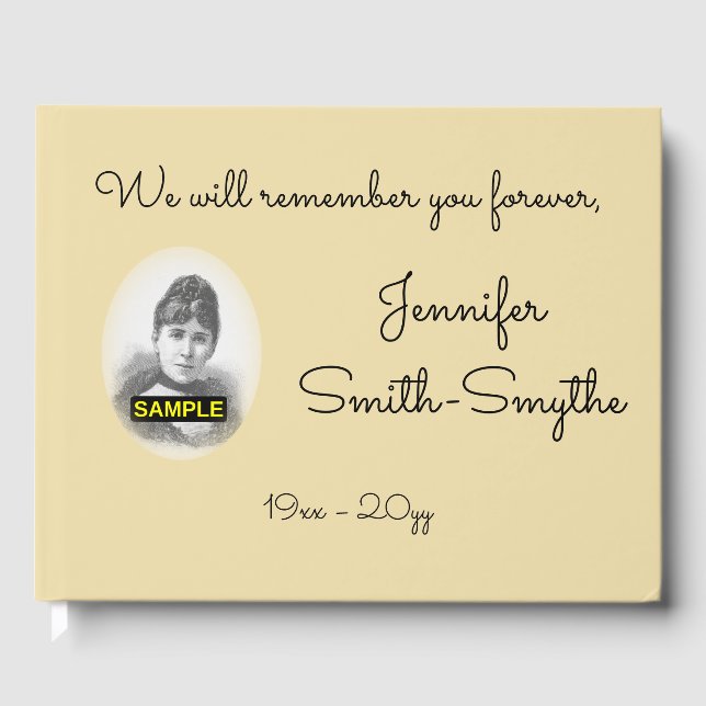 Livro De Visitas Guestbook Memorial Mínimo e Elegante (Frente)