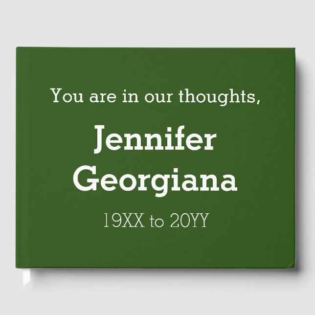 Livro De Visitas Guestbook Memorial Respeitável e Simples (Frente)