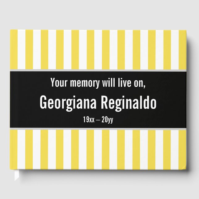 Livro De Visitas Guestbook Memorial Striped (Frente)
