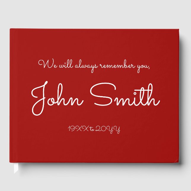 Livro De Visitas Guestbook Mournful and Plain Memorial (Frente)