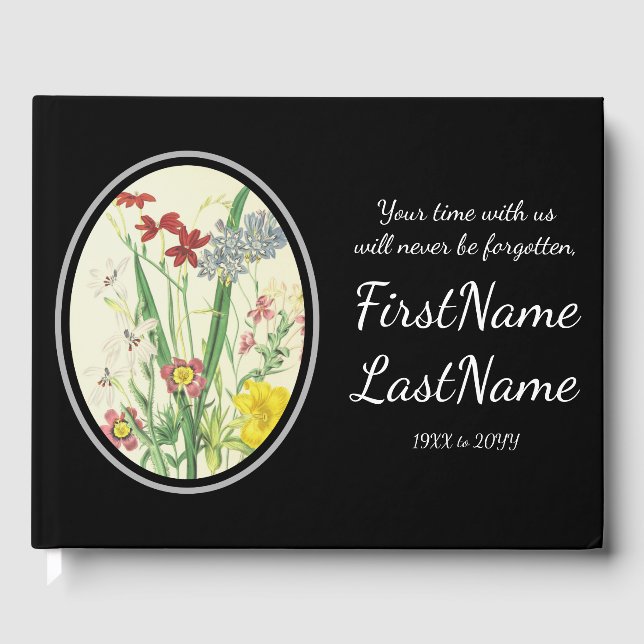 Livro De Visitas Guestbook para memórias básicas subjugadas (Frente)