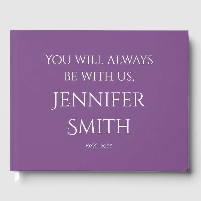 Livro De Visitas Guestbook para memórias simples e respeitáveis (Frente)