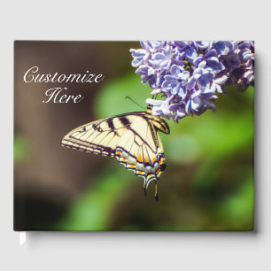 Livro De Visitas Guestbook personalizado da borboleta de