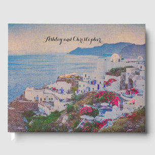 Livro De Visitas Guestbook personalizado de casamento da Grécia San