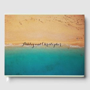 Livro De Visitas Guestbook Personalizado de Casamento Sandy Beach