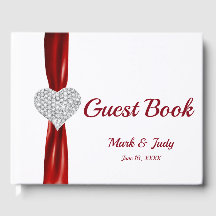Guestbook Red Diamond Heart