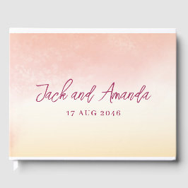 Livro De Visitas Guestbook Romântico de Casamento Colorido por Aqua