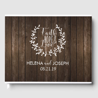 Livro De Visitas Guestbook Rustic Wood Wedding