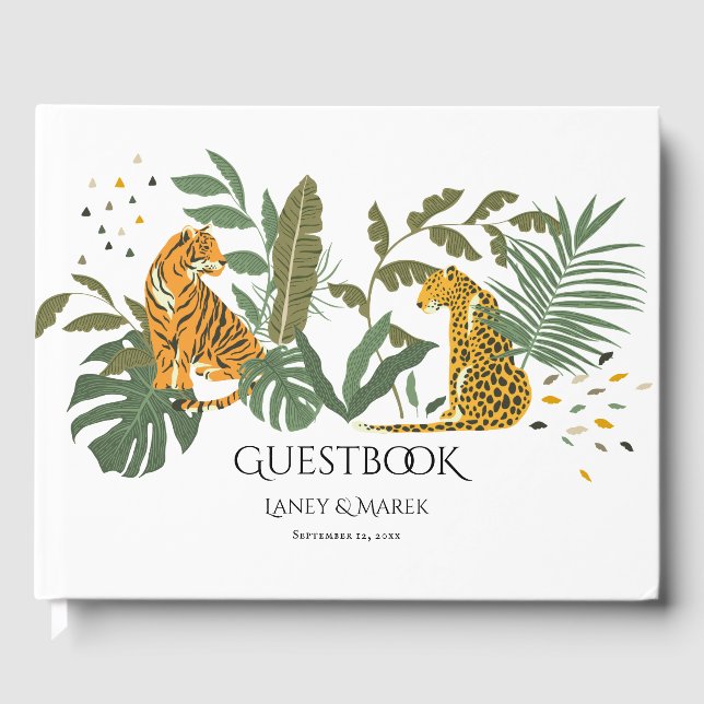 Livro De Visitas Guestbook Safari Jungle Cats (Frente)