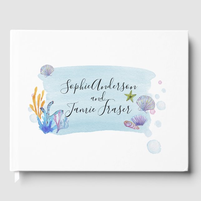 Livro De Visitas Guestbook Seashells Wedding (Frente)