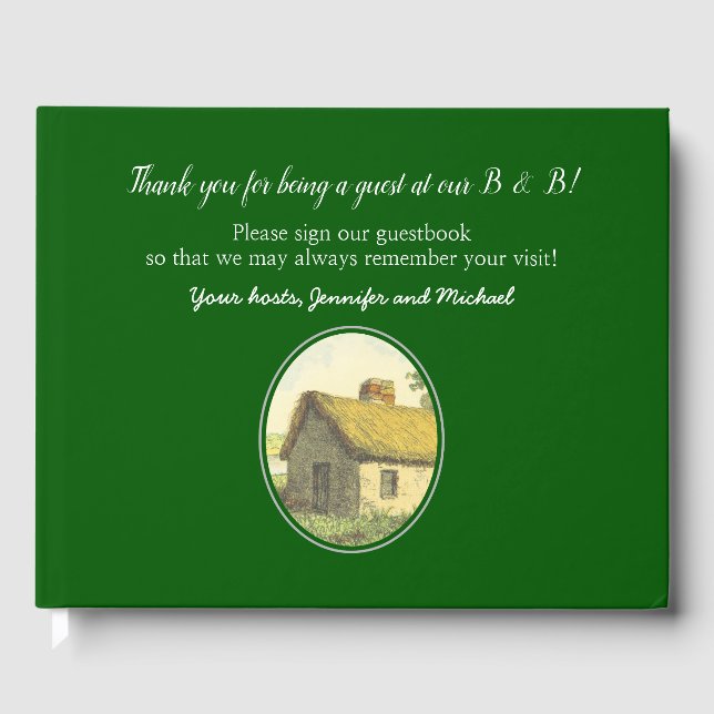 Livro De Visitas Guestbook Simples, Simples B e B (Frente)