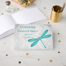 Guestbook Teal Dragonfly