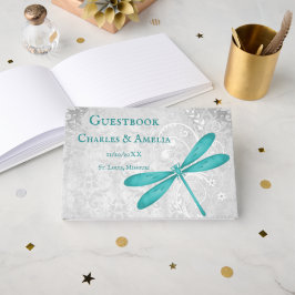 Livro De Visitas Guestbook Teal Dragonfly