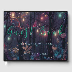 Livro De Visitas Guestbook Verde Fantástico Floral Personalizado
