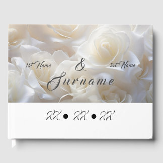 Livro De Visitas Guestbook White Rose Weding