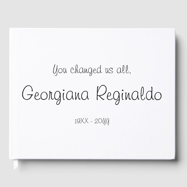 Livro De Visitas Guia de Condolências Minimalista (Frente)