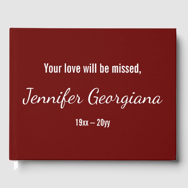 Livro De Visitas Guia de Condolências Respeitáveis e Personalizadas (Frente)