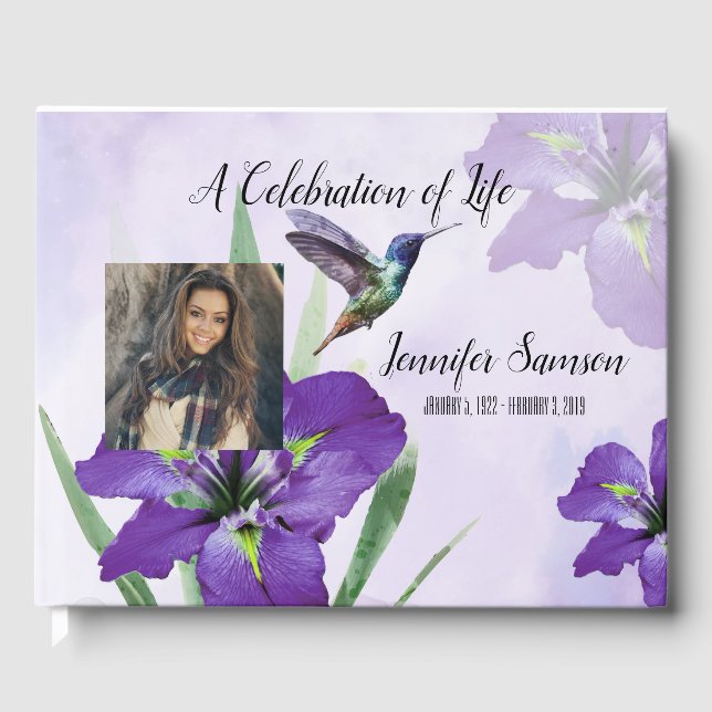 Livro De Visitas Guia de Convidados do Hummingbird & Iris (Frente)