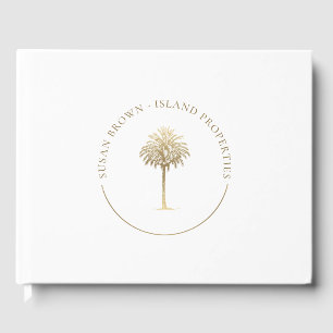 Livro De Visitas Guia de Convidados do Logotipo da Árvore Palm Dour