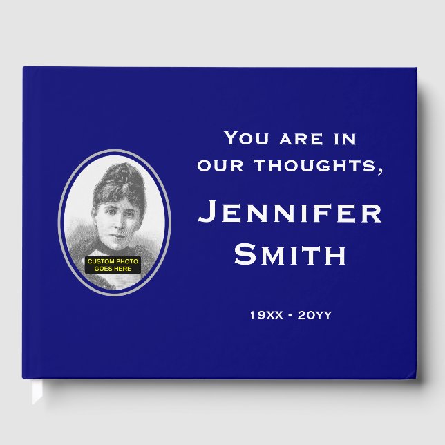 Livro De Visitas Guia Funeral Elegante e Simples; Foto Personalizad (Frente)